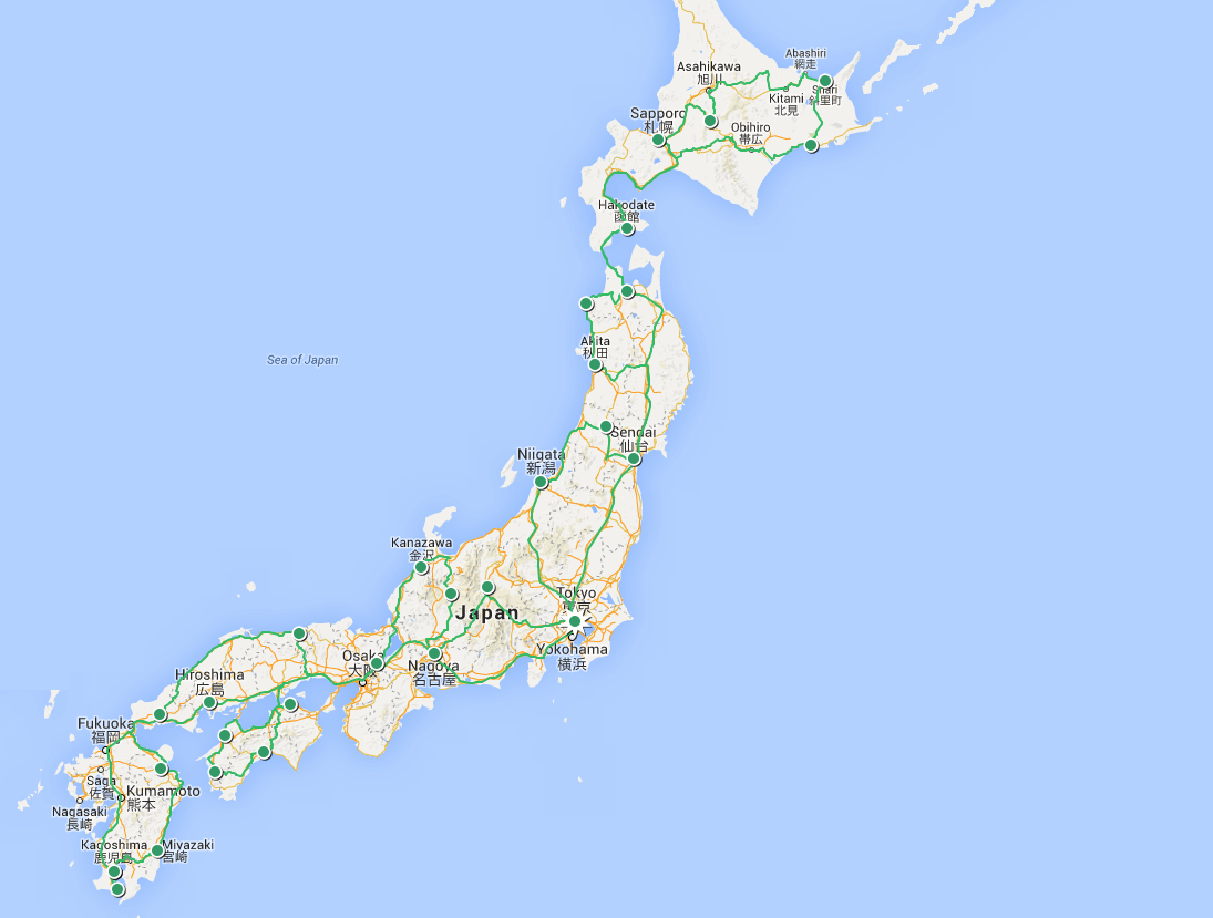 Rail tour map