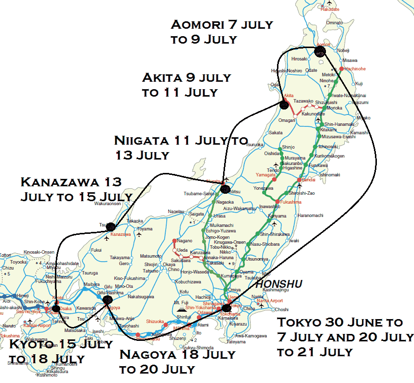 July tour map